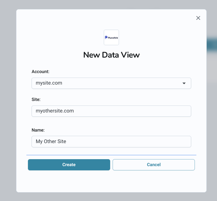 Plausible add data view